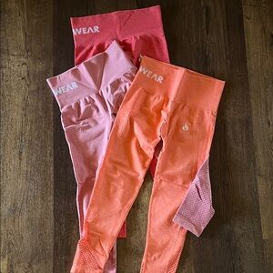 Ryderwear Women's Leggings - Pink and Orange and cranberry
